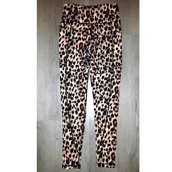Lot of Victoria's Secret Leopard Print Leggings Size 2 Dark Green Black Cheetah - Picture 4 of 11